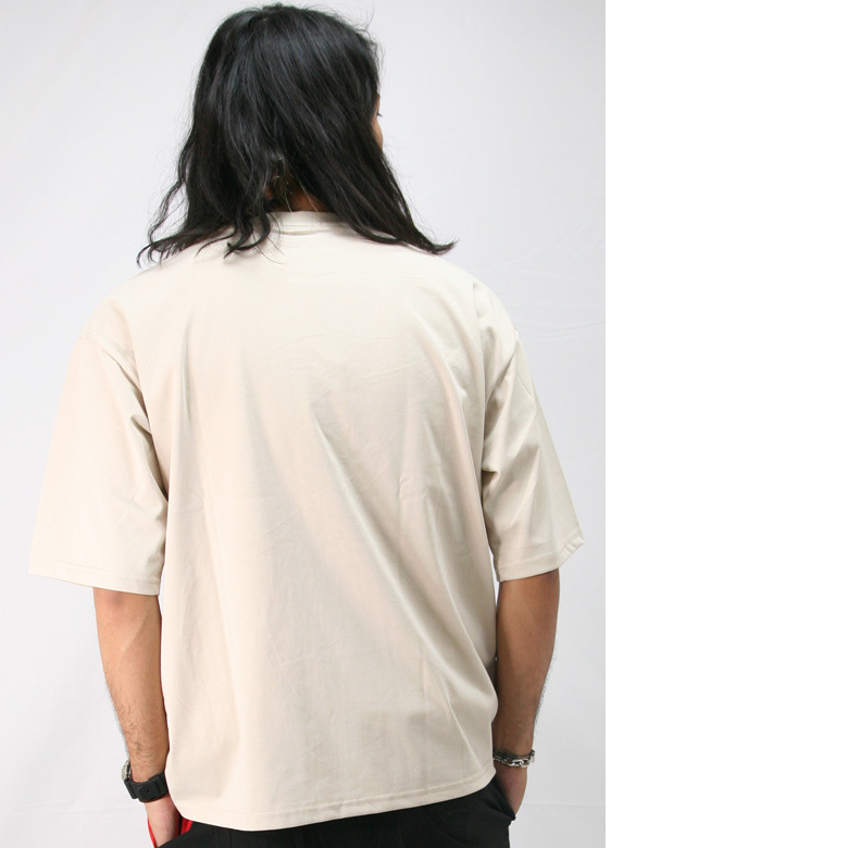 接触冷感 Tシャツ 半袖 ワイド 無地 シンプル ポケット メンズ