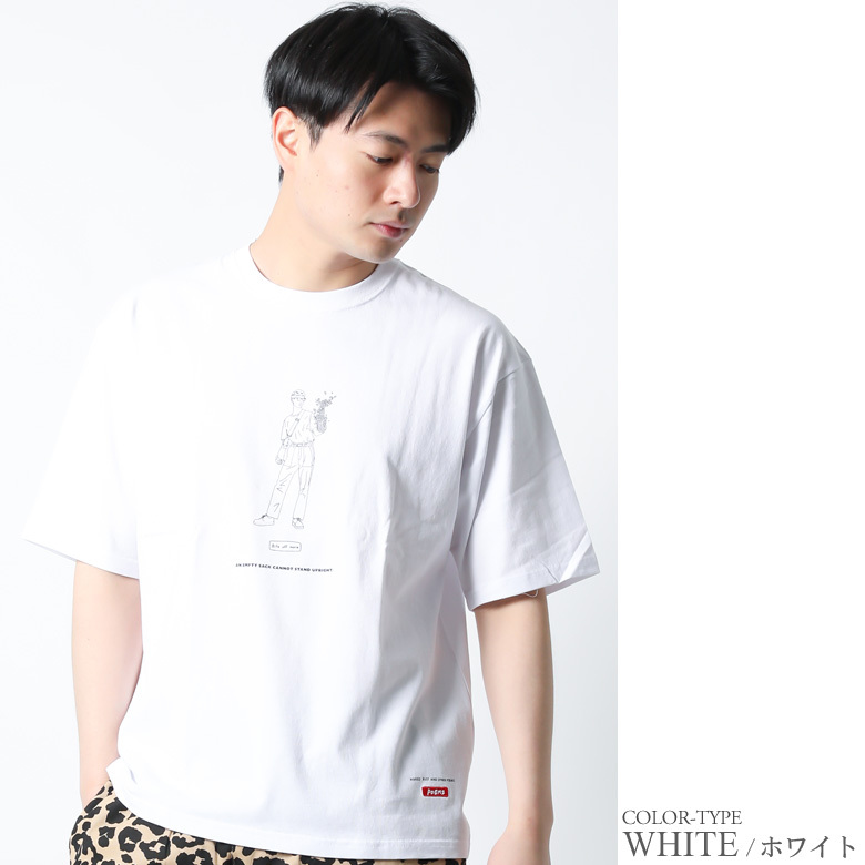 Tシャツ 線デザイン 手書き風 半袖 ティーシャツ クルーネック 丸首 綿100% トップス カットソー メンズ ブランド ゆったりシルエット  ワンポイント シンプル