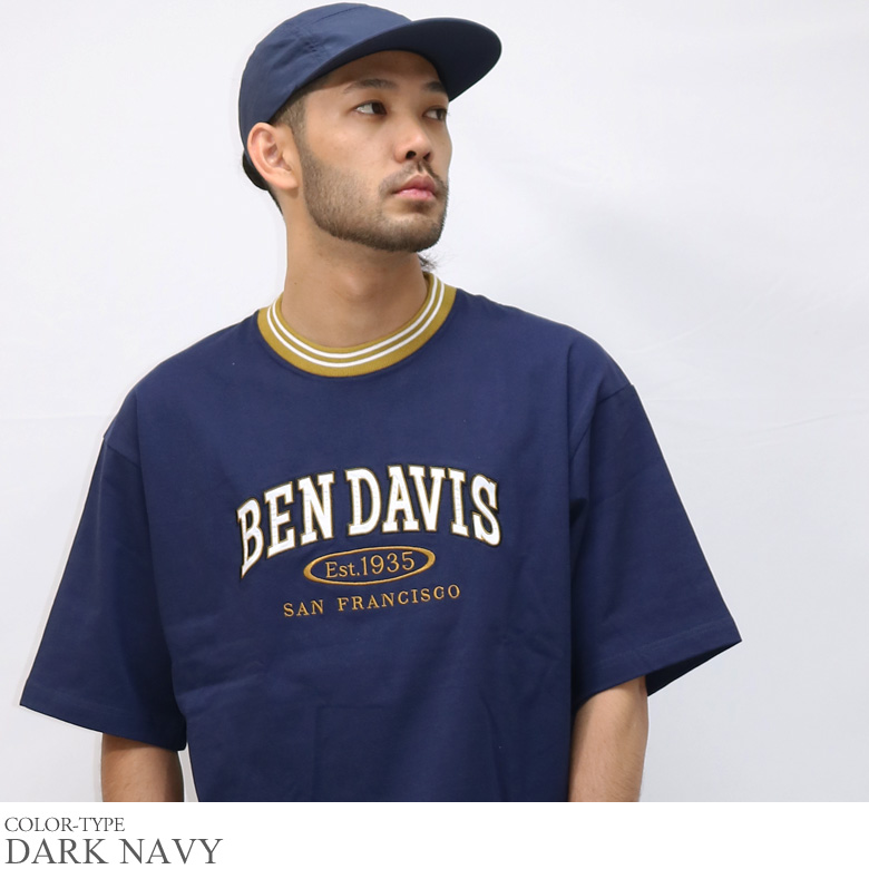 BEN DAVIS tシャツ メンズ 半袖 ティーシャツ Tシャツ ロゴ ワッペン 刺繍 リブ クルーネック 丸首 ブランド ベンデイビス トップス カットソー レディース｜attention-store｜04