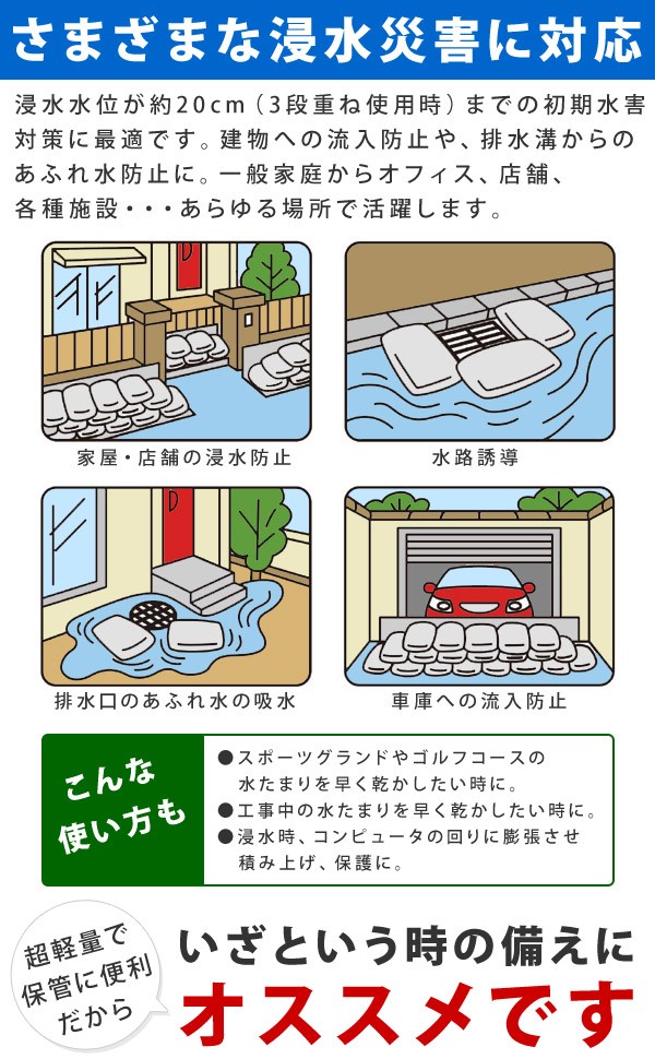 土のう 20kg 砂・土入りだからすぐ使える！ 防災 災害 水害 せき止め