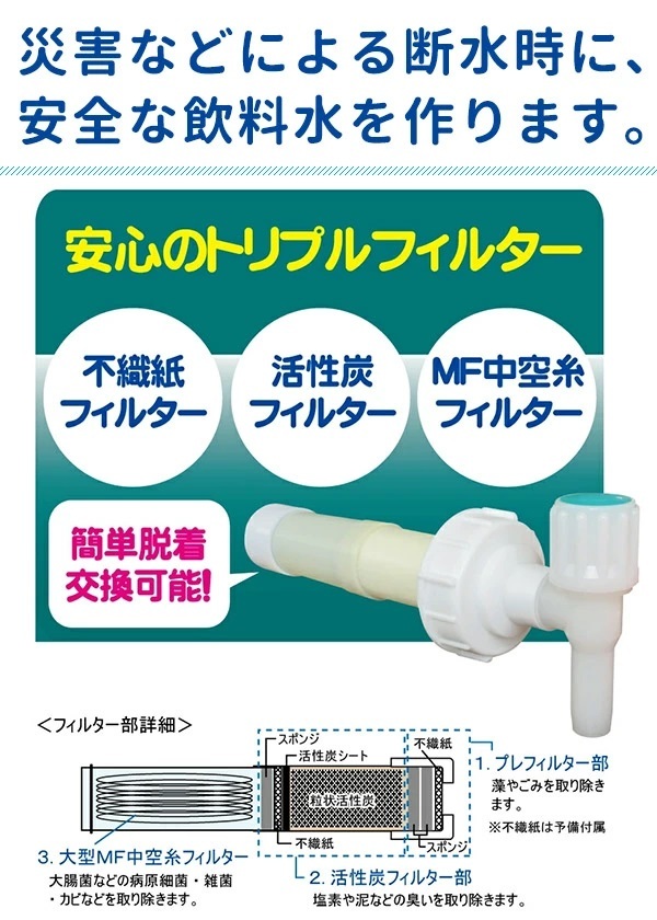 浄水器 日本製 ミヤサカ工業 MJMI-02 非常用 軽量 ポリタンク 水 災害