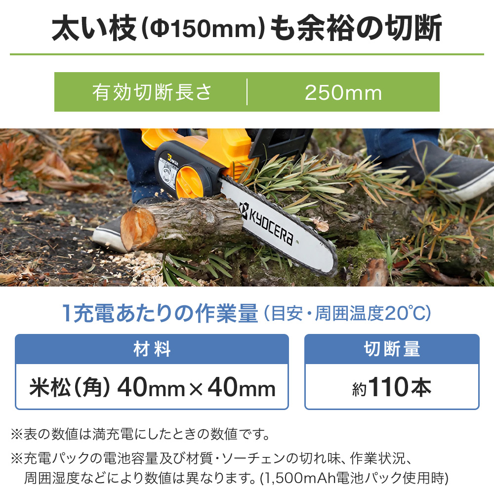 充電式チェンソー 18V BCS-1800L1 616950A RYOBI 京セラ Kyocera リョービ 有効切断長さ250mm 枝打ち  ガーデニング 伐採 丸太切断 : at-133754 : attention - 通販 - Yahoo!ショッピング