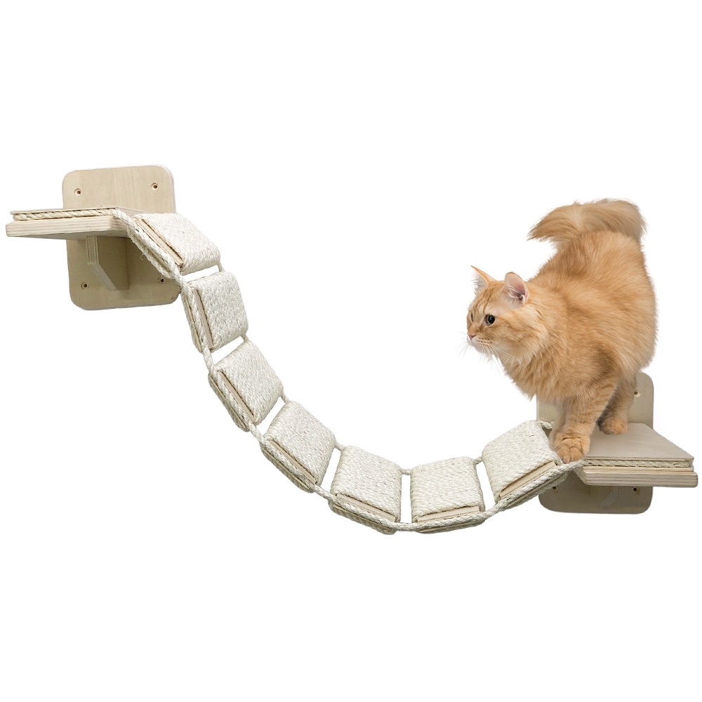 キャットウォーク 壁 猫用 階段 diy はしご 壁付け 木製 吊り橋 