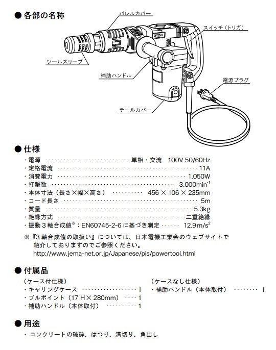 コンクリートハンマー CH-462 コンクリートハンマ 京セラ Kyocera