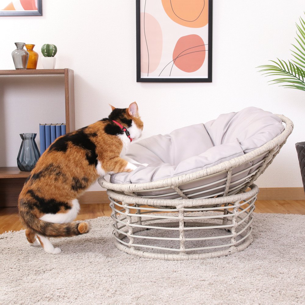 猫 ベッド ラタン ペットベッド ハンギングチェア ドーム型 猫