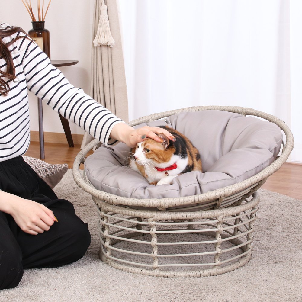 猫 ベッド ラタン ペットベッド ハンギングチェア ドーム型 猫