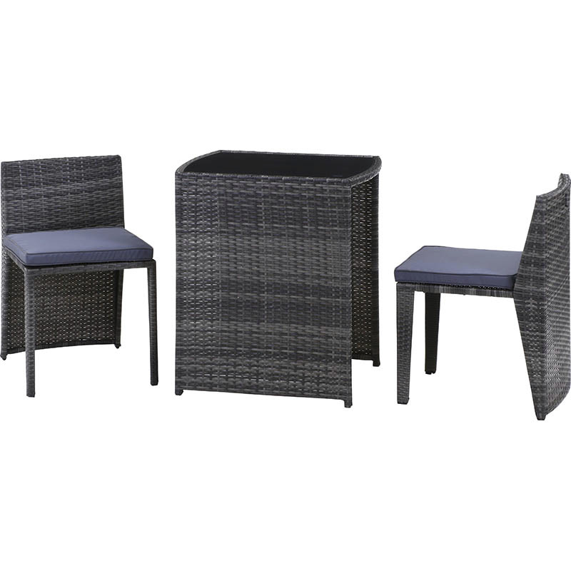 ガーデンテーブルセット ガーデンチェア 2脚 3点 ラタン調 おしゃれ