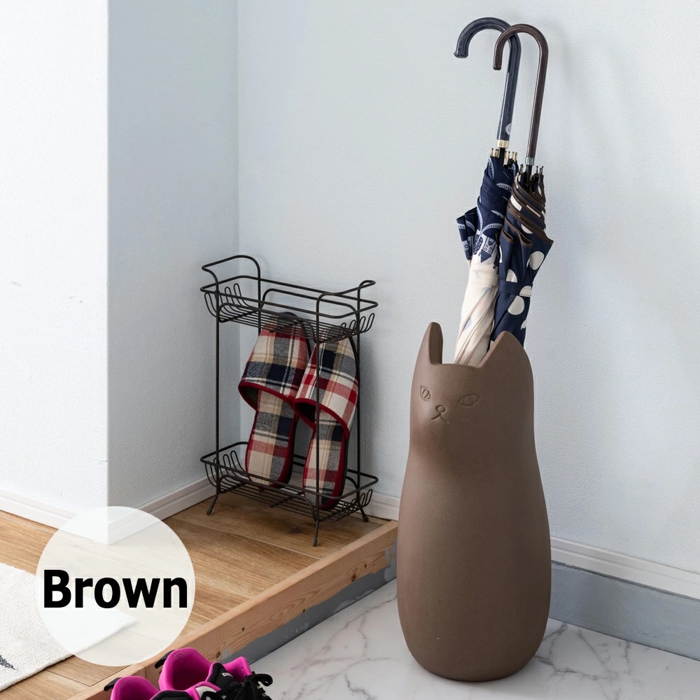 東谷 傘立て おしゃれ 陶器 スリム かさたて 玄関 かわいい 猫 ねこ