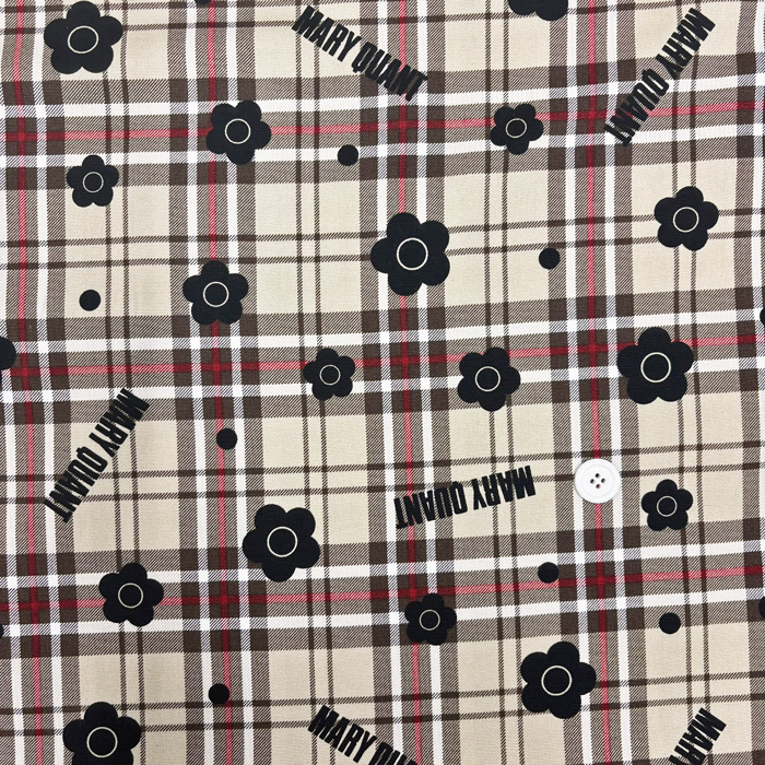 マーガレットチェック柄【オーダー生地見本】 MARY QUANT（マリークヮント） オックス生地 50cmカット タータン