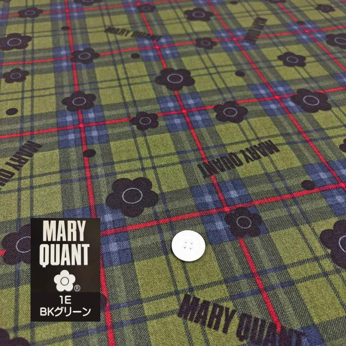 MARY QUANTオックス生地/タータンチェックマリークワント柄の生地