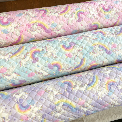 キルティング生地≪ゆめかわfabric≫『ユニコーン柄ラメ入り』キルト