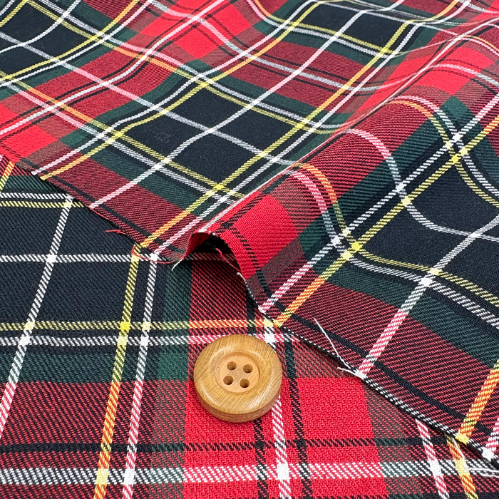 先染めタータンチェック生地〈6カラー〉/しなやか先染めタータン