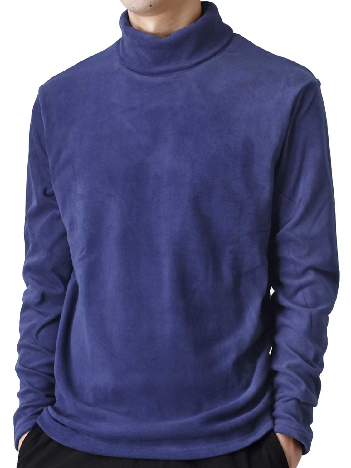 あったか裏起毛 フリース 長袖Tシャツ メンズ ストレッチ