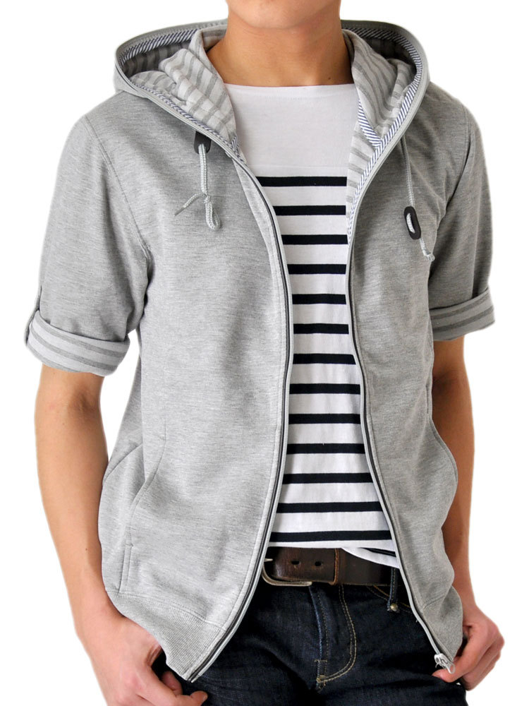 送料無料 父の日 パーカー フルジップパーカー メンズ ５分袖 裏ボーダー 半袖 ボーダー フード フルジップ パーカ スウェット スムース 通販y As アット セレクト 通販 Yahoo ショッピング