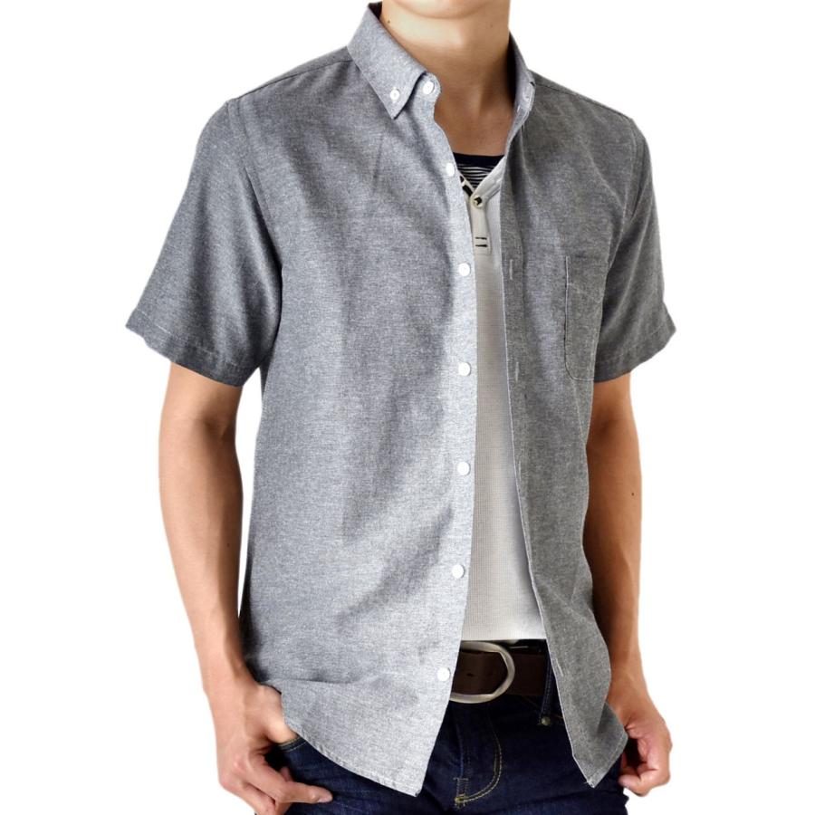 シャツ メンズ オックスフォードシャツ ボタンダウンシャツ カジュアル 半袖 コットン 混 綿 混 ワイシャツ ビジネス 送料無料 父の日 通販MC《M1.5》｜atto-select｜03