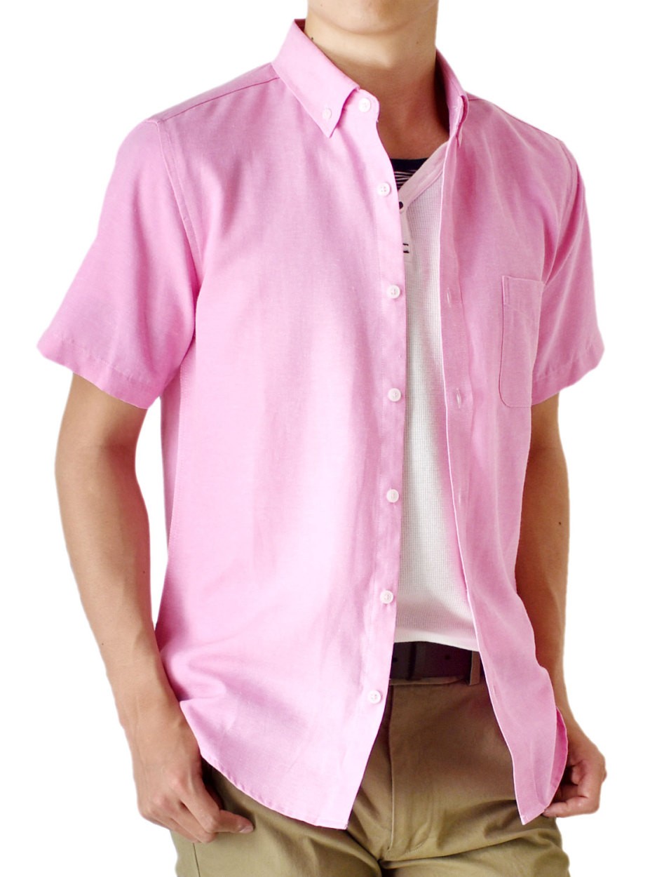 シャツ メンズ オックスフォードシャツ ボタンダウンシャツ カジュアル 半袖 コットン 混 綿 混 ワイシャツ ビジネス 送料無料 父の日 通販MC《M1.5》｜atto-select｜04
