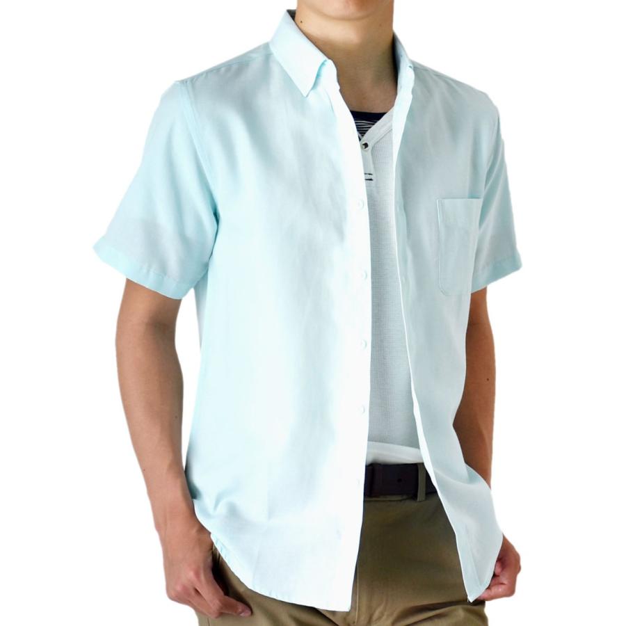 シャツ メンズ オックスフォードシャツ ボタンダウンシャツ カジュアル 半袖 コットン 混 綿 混 ワイシャツ ビジネス 送料無料 父の日 通販MC《M1.5》｜atto-select｜05