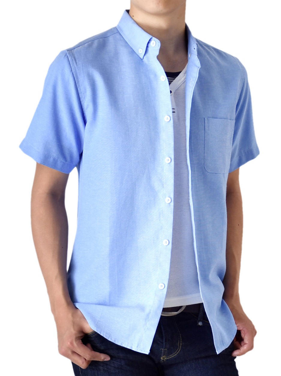 シャツ メンズ オックスフォードシャツ ボタンダウンシャツ カジュアル 半袖 コットン 混 綿 混 ワイシャツ ビジネス 送料無料 父の日 通販MC《M1.5》｜atto-select｜06