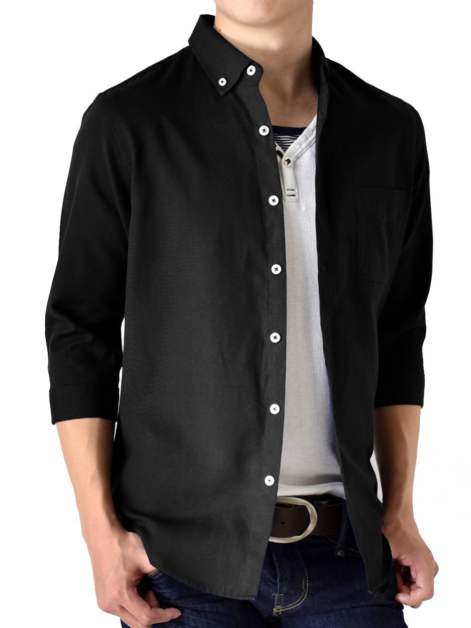 シャツ メンズ オックスフォードシャツ ボタンダウン ７分袖 セール コットン 混 綿 混 ワイシャツ ビジネス 送料無料 父の日 通販MC《M1.5》｜atto-select｜07