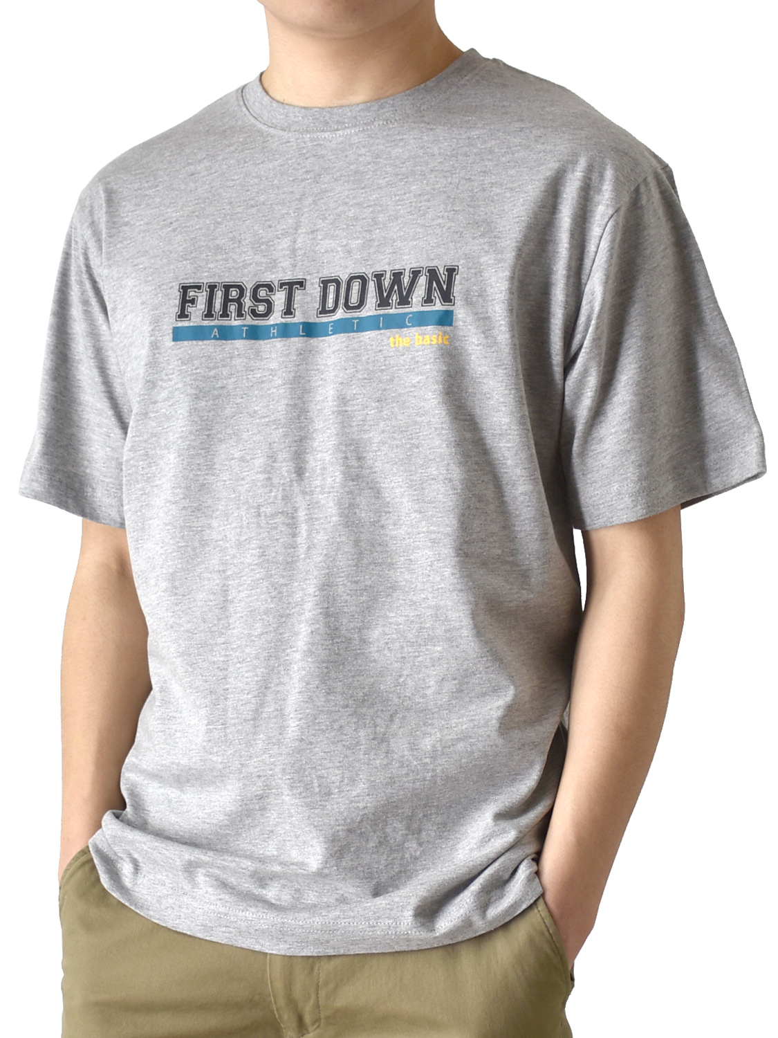 Tシャツ 半袖 プリント カレッジロゴ ファーストダウン FIRSTDOWN 綿100％ 無地 コットン メンズ 送料無料 セール 父の日 通販M《M1.5》｜atto-select｜03