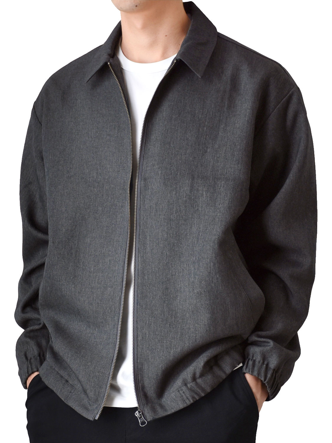 ブルゾン ジャケット メンズ フルジップ ウールライク 防寒 あったか