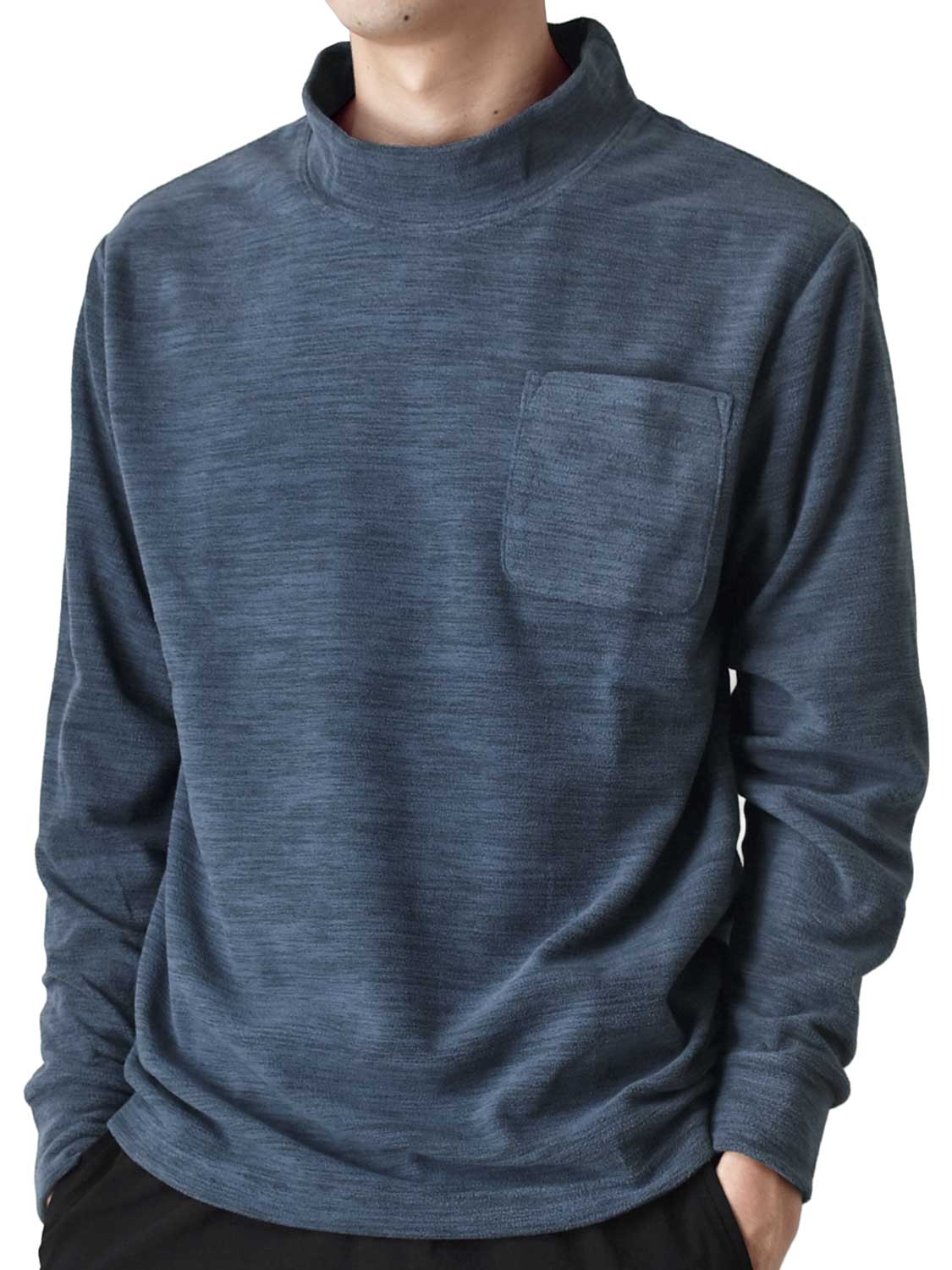 ホカロン 裏起毛 フリース 長袖Tシャツ メンズ あったか ストレッチ
