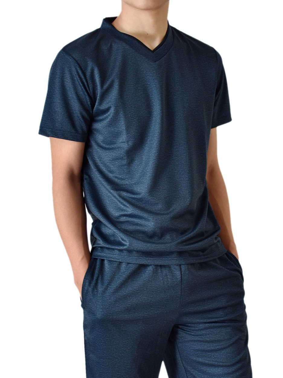 一番の贈り物 DRYストレッチ ルームウェア 上下セット Ｔシャツ ハーフパンツ パジャマ 部屋着 ラウンジウェア 吸汗速乾 メンズ 送料無料 父の日  通販Y