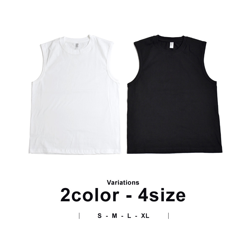 ノースリーブ Tシャツ メンズ 無地 タンクトップ 6.6オンス 綿100