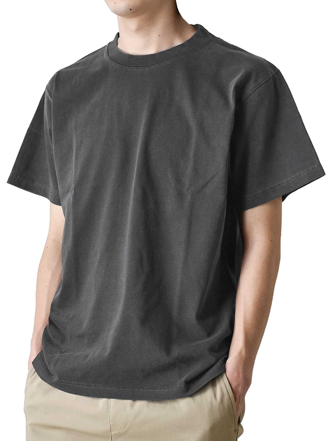 ARONA Tシャツ 無地 メンズ 半袖 ストレッチ 6.6オンス ヴィンテージ感