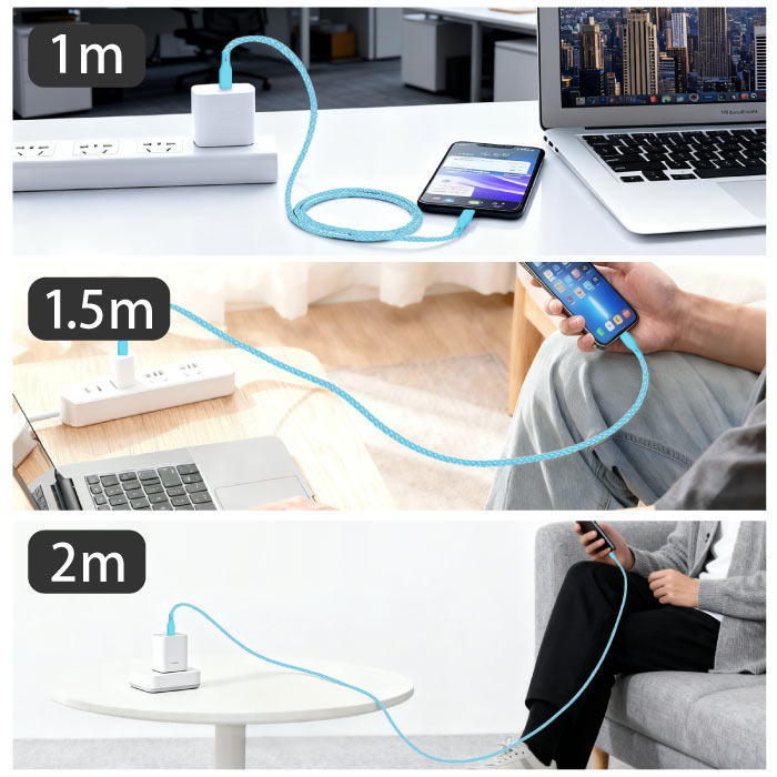 USB-A タイプC ケーブル 2本セット 急速充電 充電ケーブル 1m 1.5m 2m iPhone android 充電器 高速 データ転送 断線防止 付根保護 Type-Cケーブル usbケーブル | ブランド登録なし | 06