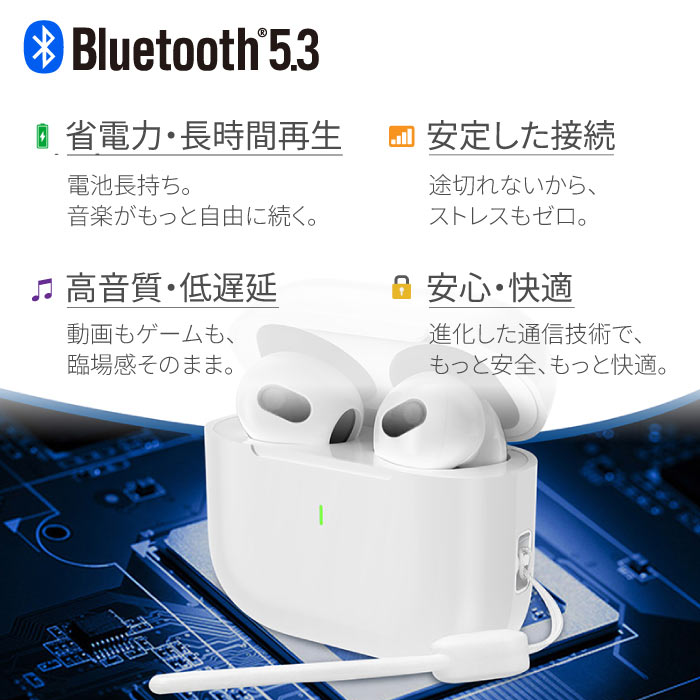 ワイヤレスイヤホン Bluetooth5.3 iPhone android 15時間再生 マイク付き 片耳 両耳 通話 lPX5防水 Type-C急速充電 a6 | ブランド登録なし | 02