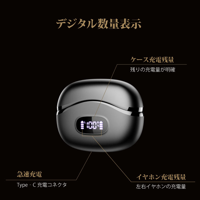 ワイヤレスイヤホン Bluetooth5.3 ENCノイズキャンセリング iPhone android 20時間再生 マイク付き 片耳 両耳 通話 lPX5防水 Type-C急速充電 i63 | ブランド登録なし | 08