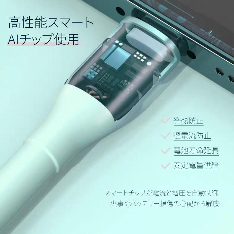 iPhone 充電 ケーブル 2本セット シリコン ライトニングケーブル 急速 lightning USB-A PD12W対応 2m 1.2m 50cm 関連画像3
