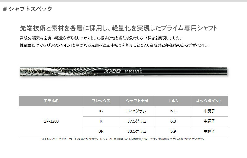 【極美品】12代目ゼクシオプライム SP-1200 1W 5W 6UT 3本 R XXIOPRIME12_fw_setsumei_02.png