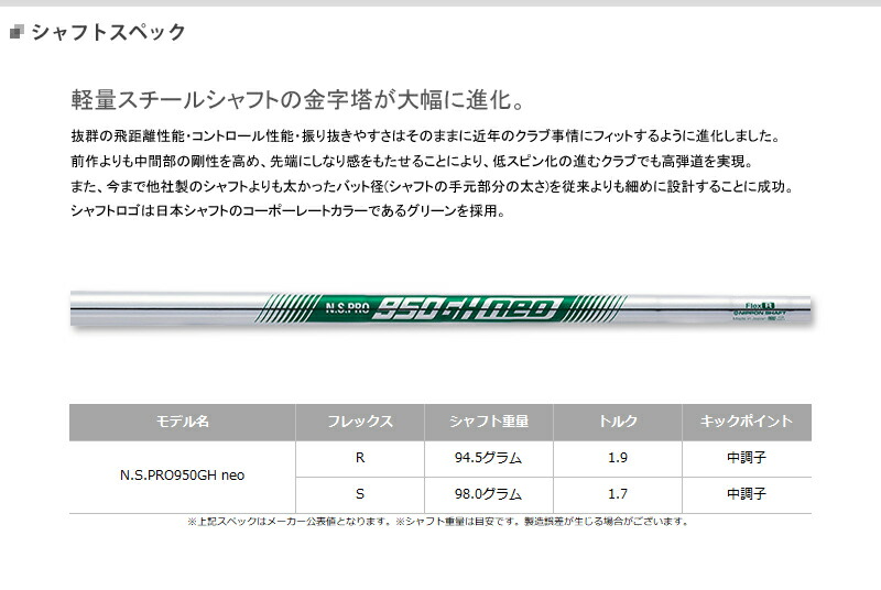 スリクソン ZX ハイブリッド N.S.PRO950GH neo シャフト装着仕様