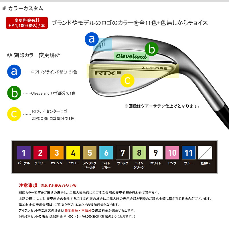 カスタム】クリーブランド RTX6 ジップコア ウェッジ ツアーサテン