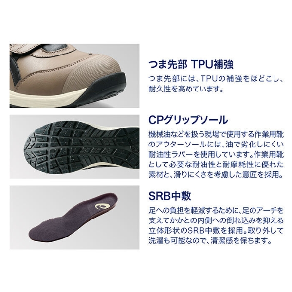 ASICS（アシックス） メンズ 安全作業靴 安全靴 黒 ブラック トープ