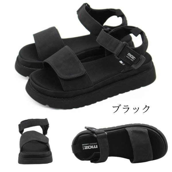 moz（モズ） サンダル レディース 靴 黒 ブラック ベージュ 軽量