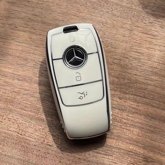 2点セット　メルセデスベンツAMG シルバー　銀　スマートキー　シェルカバー メルセデス ベンツ AMG刻印 キーカバー キーシェル ケース 金属