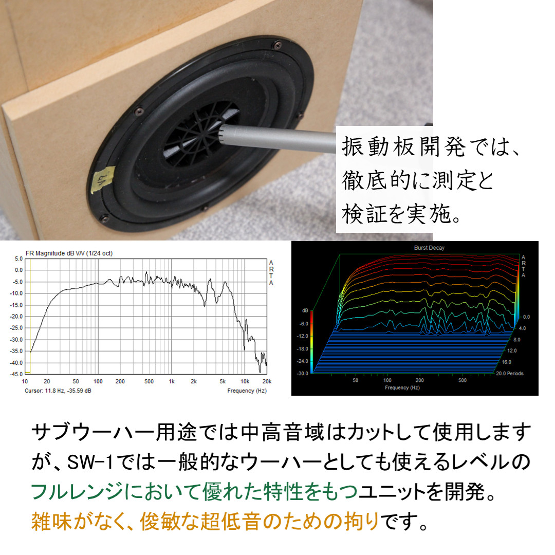 AAD by Phil Jones アクティブサブウーハー　PSW-1 サブウーハー SW-1（1本） □ピュアオーディオの最低域補強に