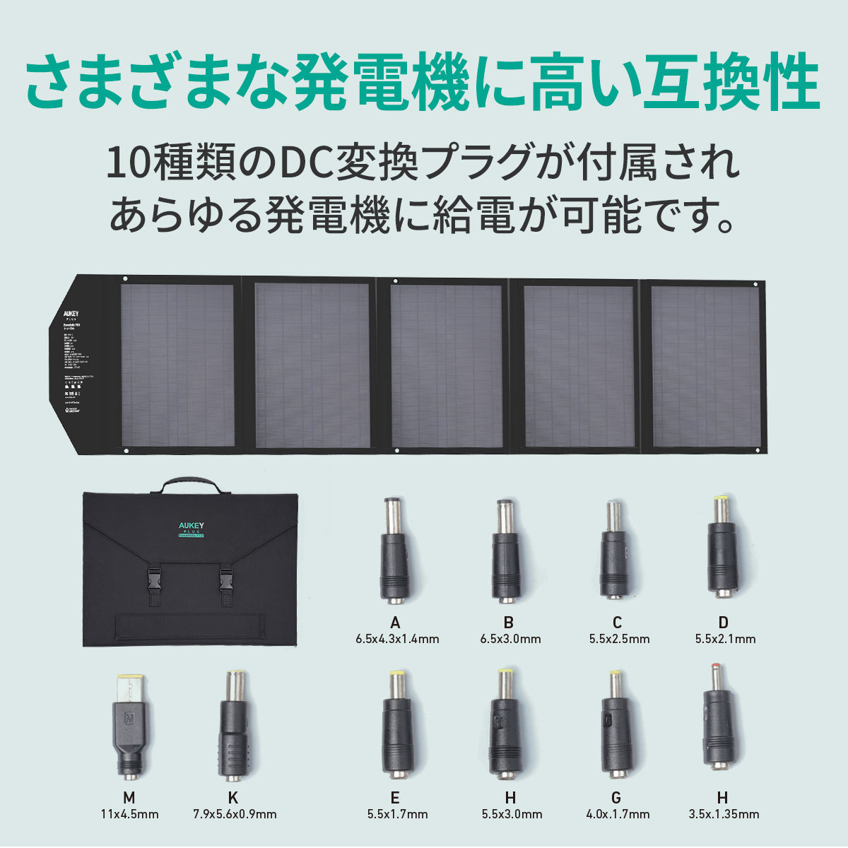 ソーラーチャージャー ソーラーパネル 120W 折りたたみ式/USB出力/DC