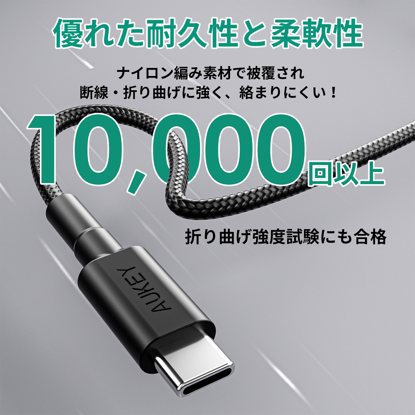 USB Type-C ケーブル C-C 最大60W出力対応 1m PD 急速充電対応 高耐久