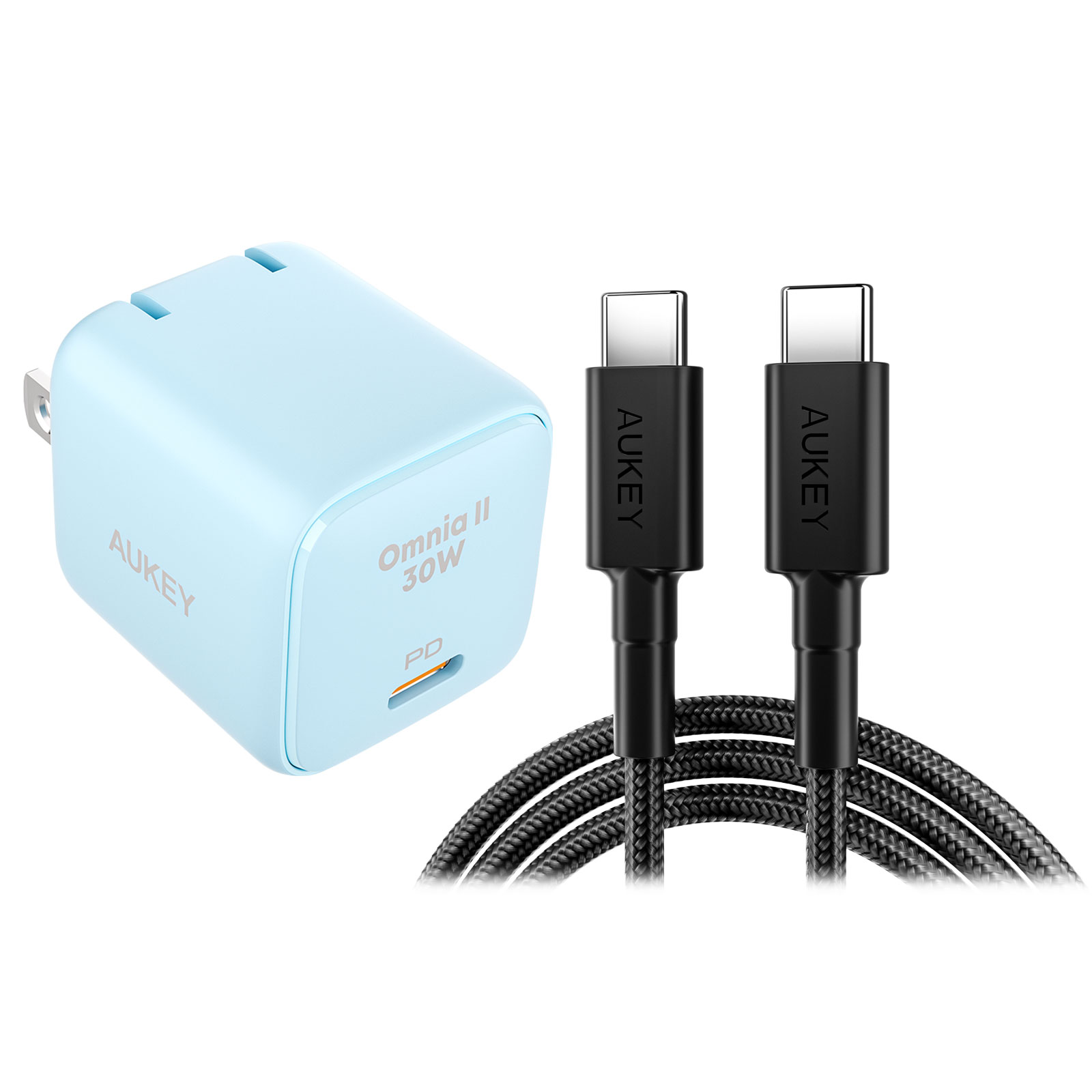 新品　AUKEY　急速充電器　Minima 30w USB Type-C　8個 AUKEY 超小型USB充電器+USB-Cケーブルセット 30W充電器 AC