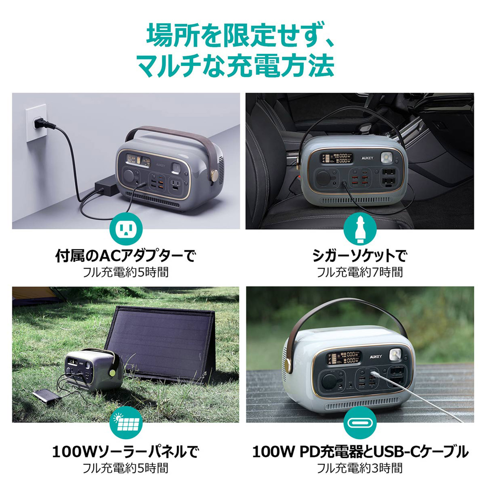 AUKEY ポータブル電源 297wh 定格300W 約300Wh 82500mAh DC/AC