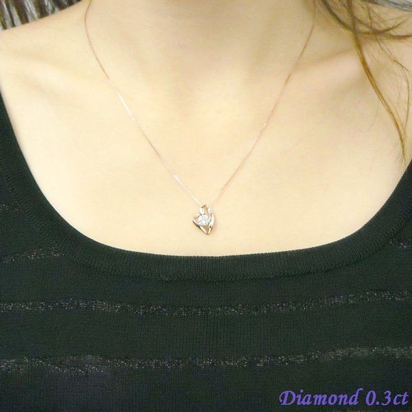 ダイヤモンド ネックレス 一粒 k18 0.3ct レディース 50代 40代 60代 30代 20代 k18pg 18金ピンクゴールド 0.3カラット ベネチアンチェーン オープンハートの画像