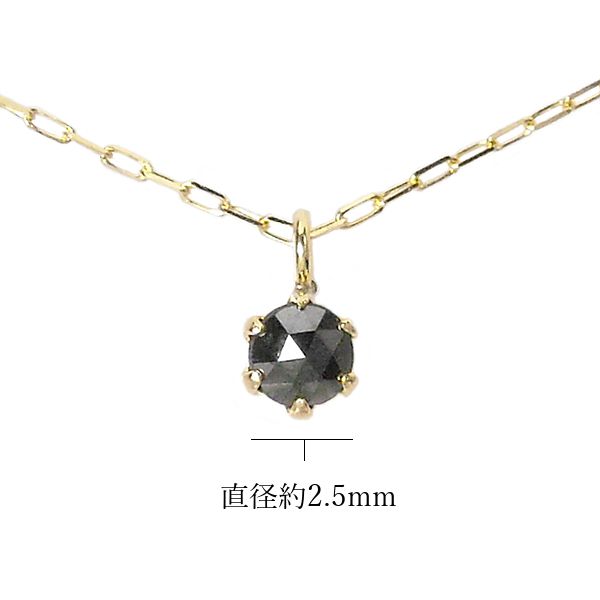 ブラックダイヤモンド ネックレス k18 0.05ct 小さめ 18金ゴールド 0.05カラット 18k 4月誕生石 レディース 50代 40代 60代 30代 20代 ギフト プレゼントの画像