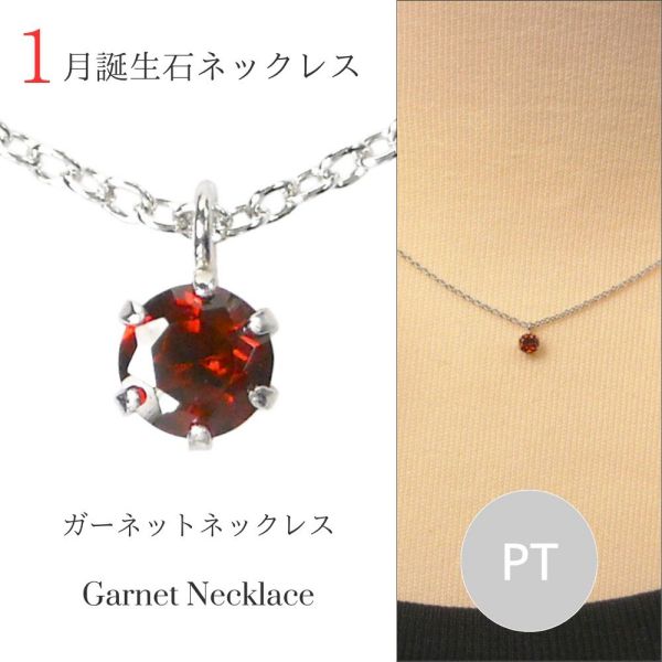 ガーネット ネックレス プラチナ レディース 50代 40代 60代 30代 20代 1月誕生石 スキンジュエリー ギフト プレゼント クリスマス ペンダント pt900 pt850