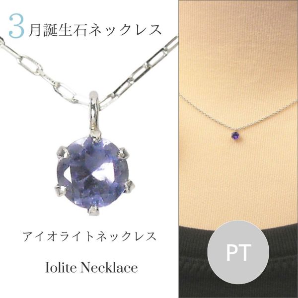 アイオライト ネックレス プラチナ レディース 50代 40代 60代 30代 20代 3月誕生石 スキンジュエリー ギフト プレゼント クリスマス ペンダント pt900 pt850