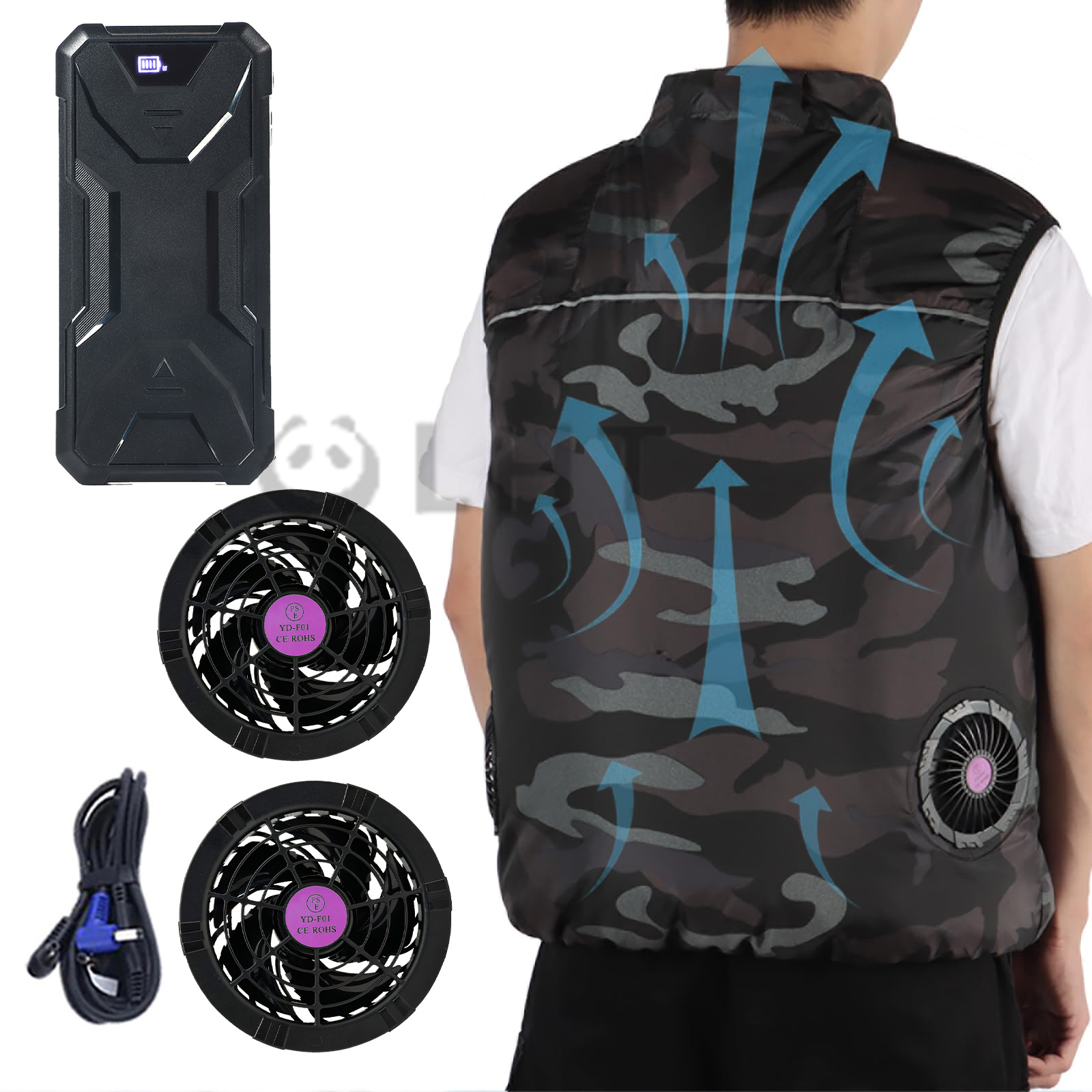COOL FAN 空調服セット WE20FS5 ネイビー 4L ベストタイプ 空調ベスト ファン付きベスト 空調作業服 空調ウェア フルーセット