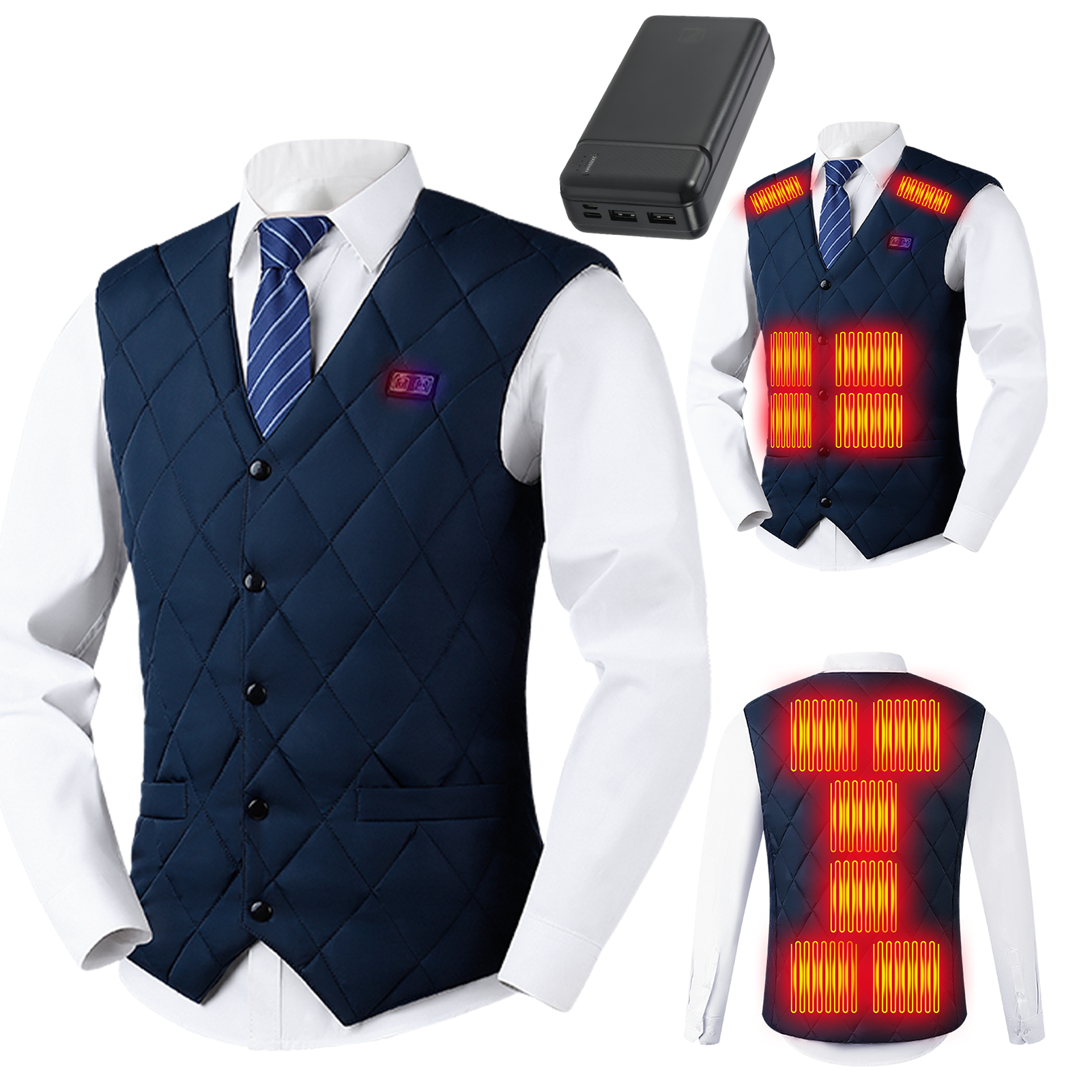 電熱ベスト ヒーターベスト 大きいサイズ S-6XL 12箇所発熱 加熱